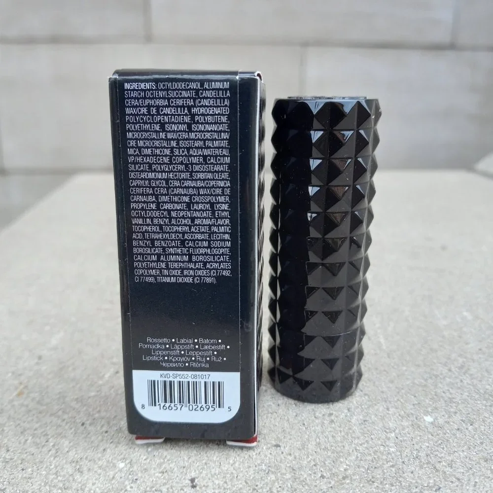 Kat Von D, KVD  Studded Kiss Creme Lipstick SLAYER (Black)  RETIRED  3.4 g NWB